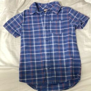 Tea Collection Blue and Red Button Down Shirt Casual